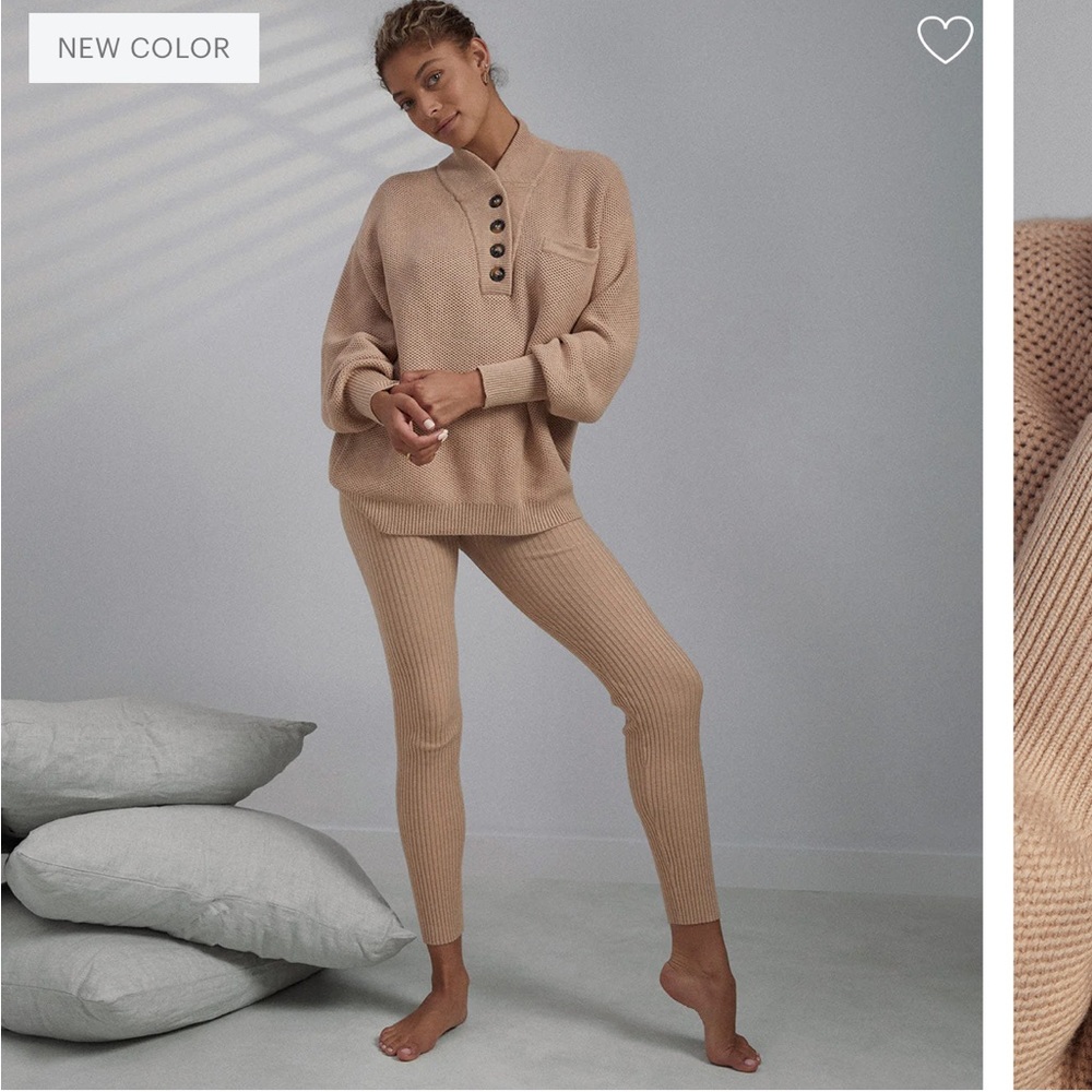(SET) LUNYA Cozy Silk Pocket Henley + Legging